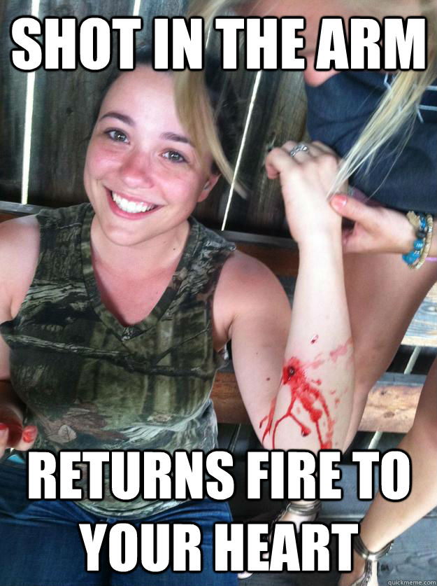 Shot in the arm Returns fire to your heart  Ridiculously photogenic shooting victim