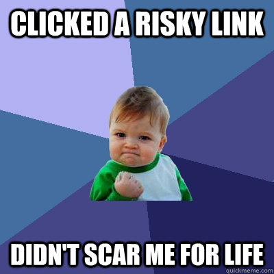 clicked a risky link didn't scar me for life  Success Kid
