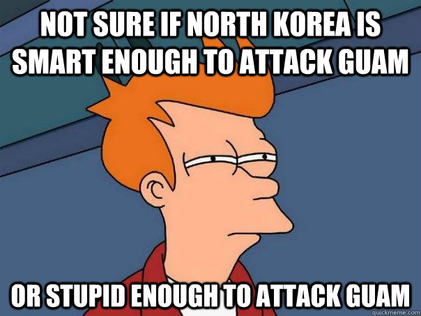 Not sure if North Korea is smart enough to attack Guam Or stupid enough to attack Guam - Not sure if North Korea is smart enough to attack Guam Or stupid enough to attack Guam  Futurama Fry