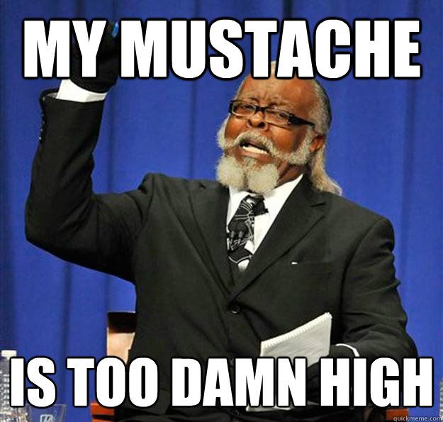 My mustache  Is too damn high  Jimmy McMillan