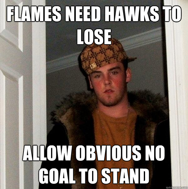 Flames need hawks to lose allow obvious no goal to stand  Scumbag Steve