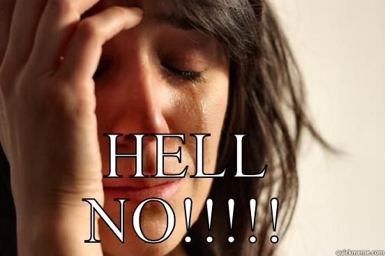  HELL NO!!!!! First World Problems