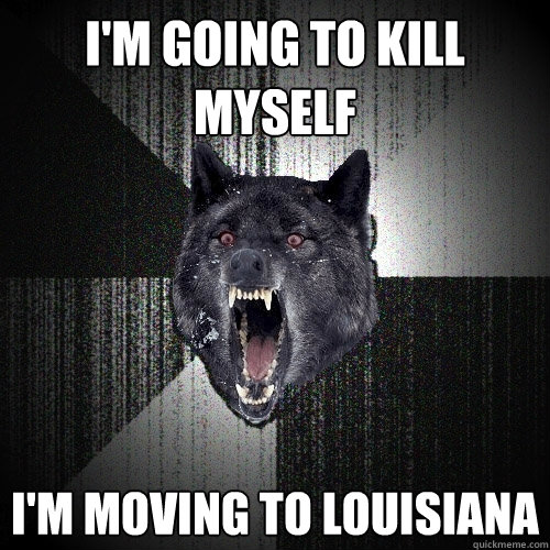 I'm going to kill myself I'm moving to Louisiana  Insanity Wolf