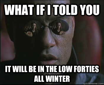 What if I told you it will be in the low forties all winter  Morpheus SC