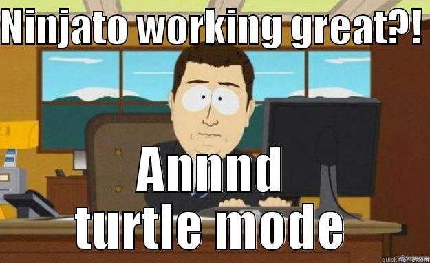turtle mode - NINJATO WORKING GREAT?!  ANNND TURTLE MODE aaaand its gone