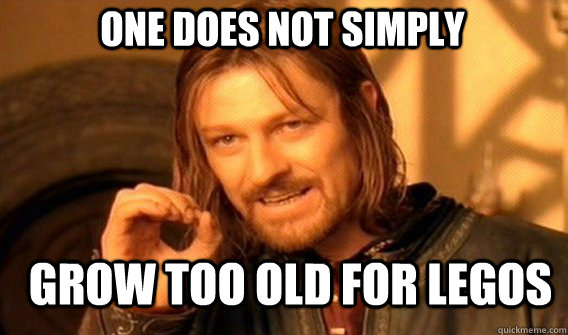 One does not simply grow too old for legos  Boromir