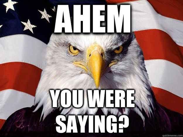 AHEM YOU WERE SAYING?  Patriotic Eagle