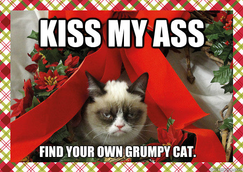 Kiss my ass Find your own grumpy cat.  merry christmas