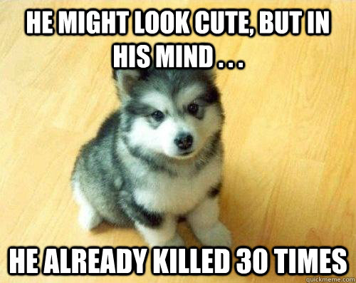 He might look cute, but in his mind . . . He already killed 30 times  Baby Courage Wolf