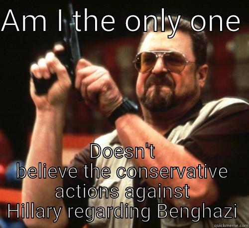 AM I THE ONLY ONE  DOESN'T BELIEVE THE CONSERVATIVE ACTIONS AGAINST HILLARY REGARDING BENGHAZI Am I The Only One Around Here