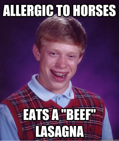 allergic to horses Eats a 