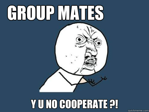 GROUP MATES Y U NO COOPERATE ?!  Y U No
