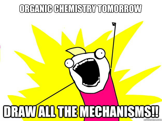 Organic chemistry tomorrow Draw all the mechanisms!!  