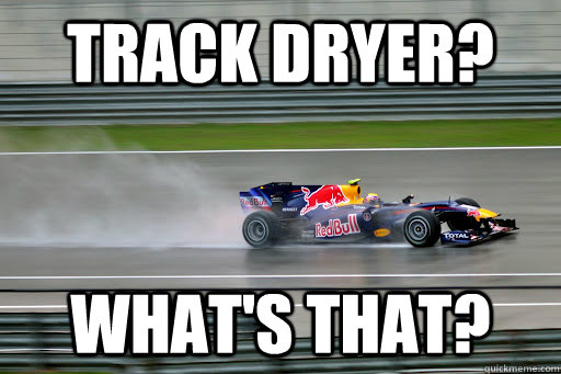 Track dryer? What's that?  NASCAR rain fail