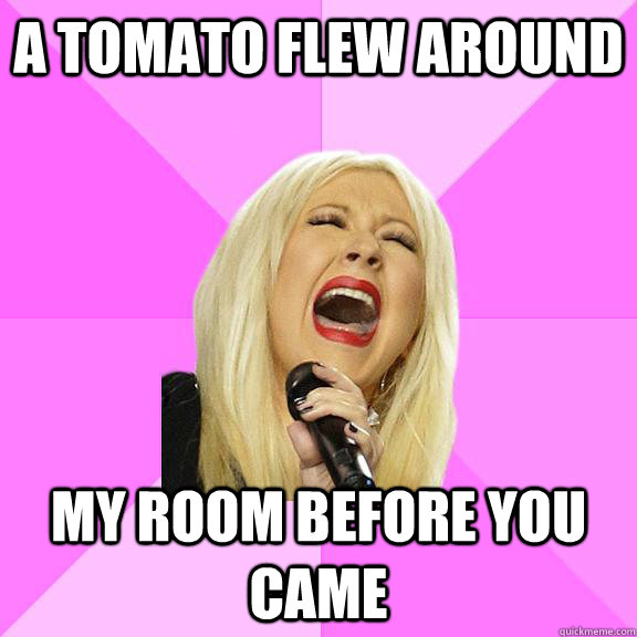 a tomato flew around  my room before you came  Wrong Lyrics Christina