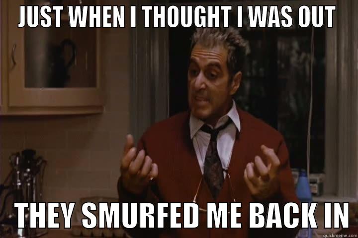 JUST WHEN I THOUGHT I WAS OUT    THEY SMURFED ME BACK IN Misc