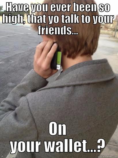 HAVE YOU EVER BEEN SO HIGH, THAT YO TALK TO YOUR FRIENDS... ON YOUR WALLET...? Misc