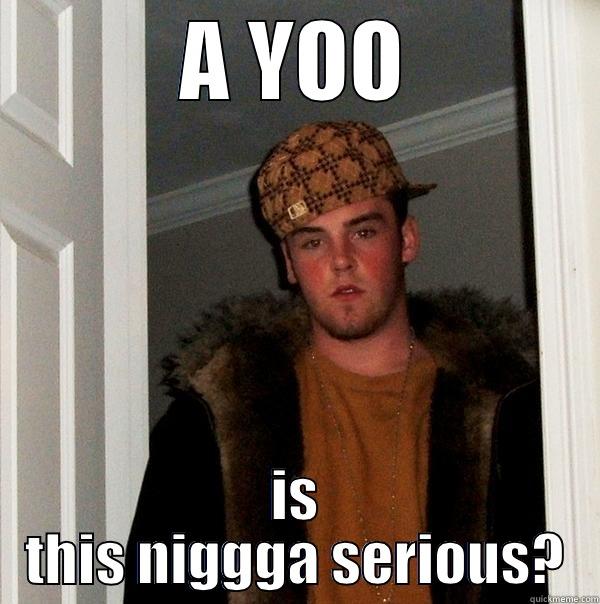 A YOO IS THIS NIGGGA SERIOUS? Scumbag Steve