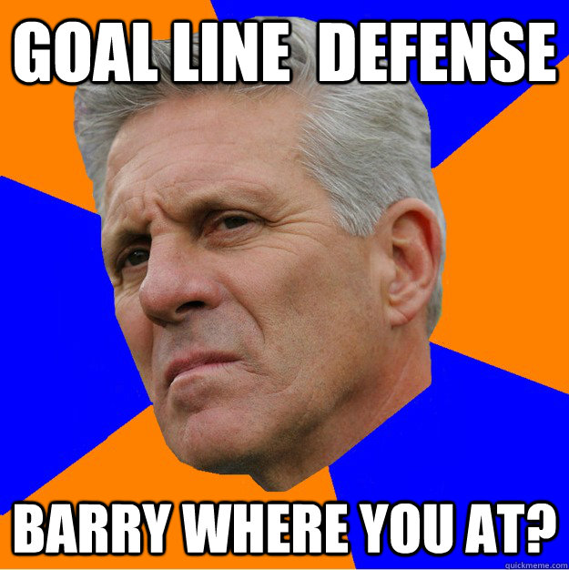 goal line  defense barry where you at?  Uninformed Zook