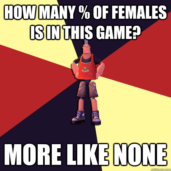 how many % of females is in this game? more like none  MicroVolts