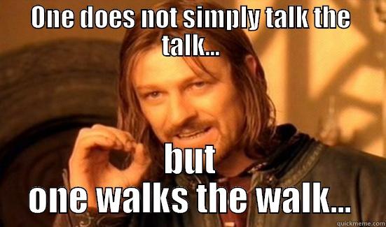 ONE DOES NOT SIMPLY TALK THE TALK... BUT ONE WALKS THE WALK... Boromir