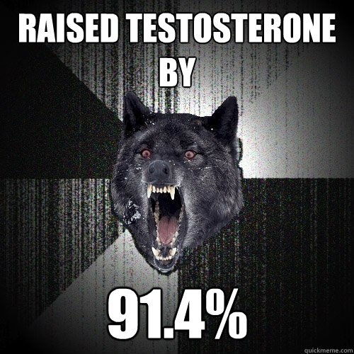 Raised testosterone by 91.4%  Insanity Wolf