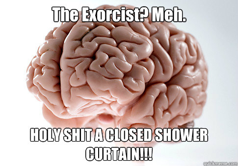 The Exorcist? Meh. HOLY SHIT A CLOSED SHOWER CURTAIN!!!  Scumbag Brain