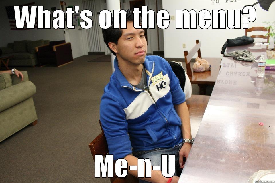 WHAT'S ON THE MENU? ME-N-U Misc