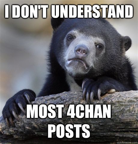 I don't understand Most 4chan posts  Confession Bear