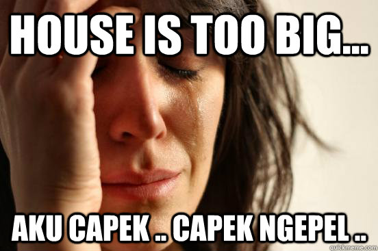 House is too big... aku capek .. capek ngepel ..  First World Problems