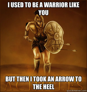 i used to be a warrior like you but then i took an arrow to the heel  achilles heel