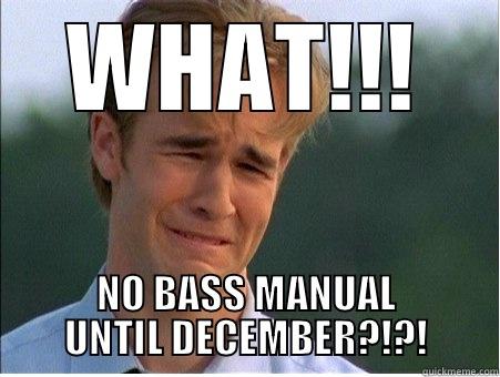 WHAT!!! NO BASS MANUAL UNTIL DECEMBER?!?! 1990s Problems