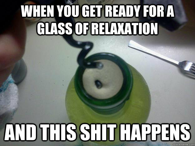 when you get ready for a glass of relaxation and this shit happens - when you get ready for a glass of relaxation and this shit happens  Misc