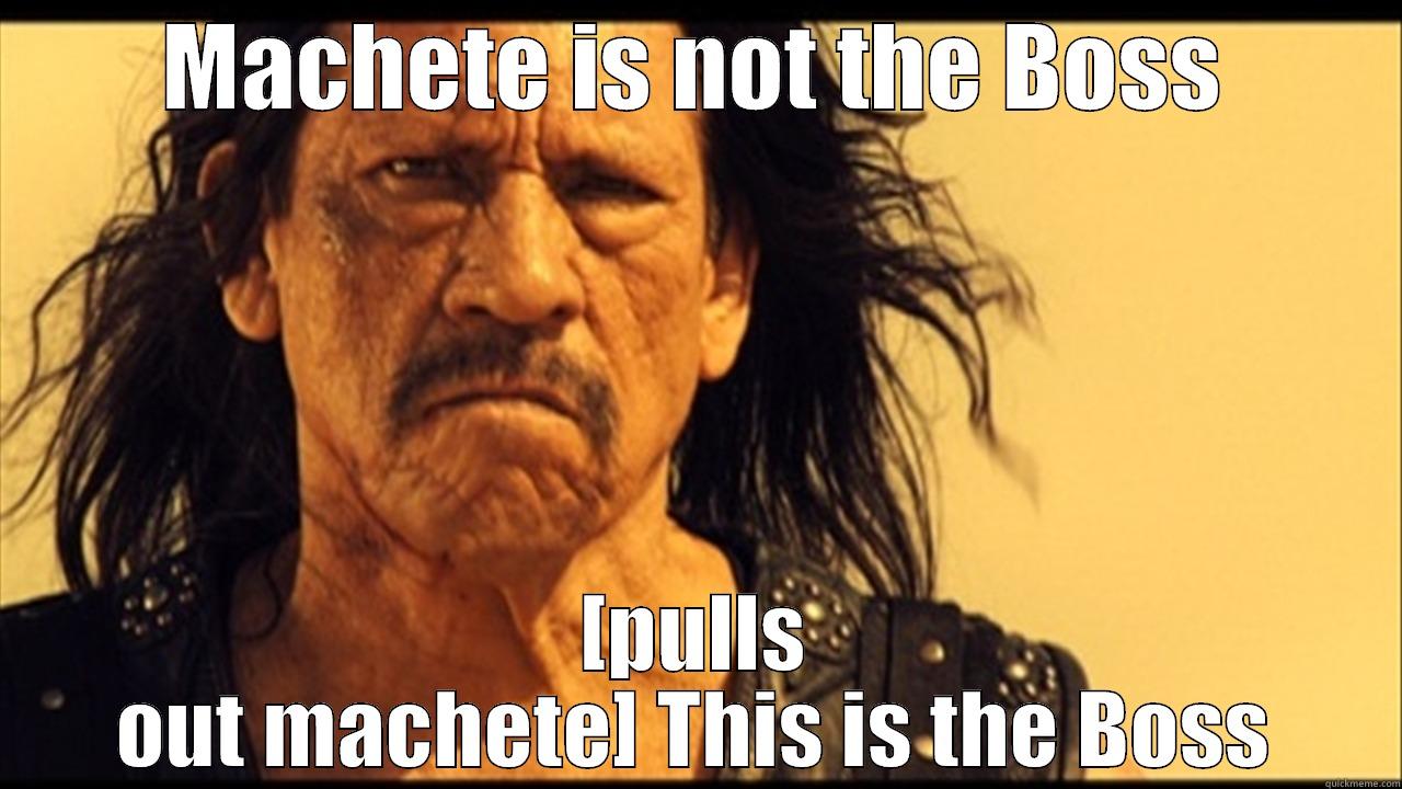 MACHETE IS NOT THE BOSS [PULLS OUT MACHETE] THIS IS THE BOSS Misc