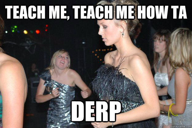 Teach me, Teach me how ta derp  