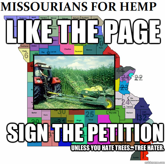 Like the Page SIGN the Petition unless you hate trees... tree hater