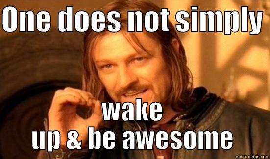 ONE DOES NOT SIMPLY  WAKE UP & BE AWESOME Boromir