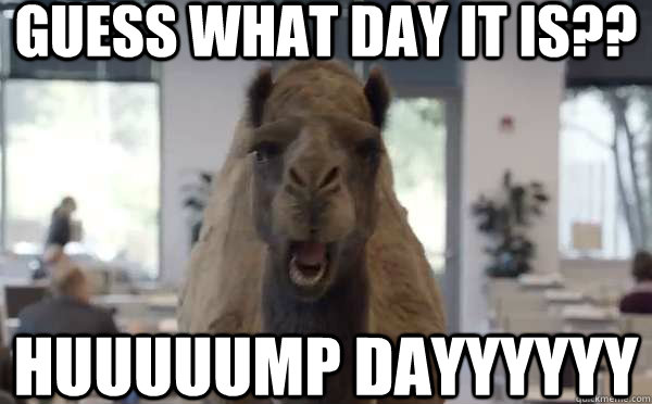 Guess what day it is?? Huuuuump Dayyyyyy  