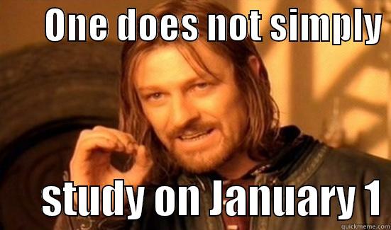       ONE DOES NOT SIMPLY        STUDY ON JANUARY 1 Boromir