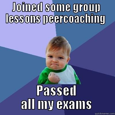 JOINED SOME GROUP LESSONS PEERCOACHING  PASSED ALL MY EXAMS Success Kid