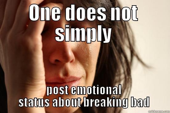 ONE DOES NOT SIMPLY POST EMOTIONAL STATUS ABOUT BREAKING BAD First World Problems