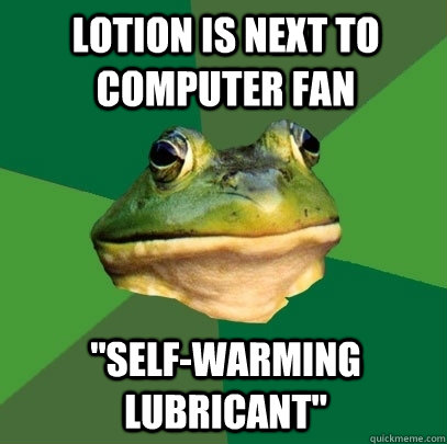 Lotion is next to computer fan 