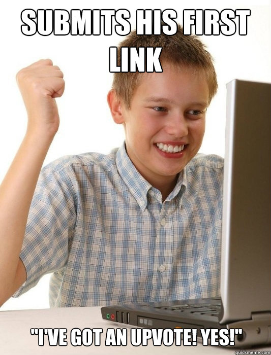 Submits his first link 
