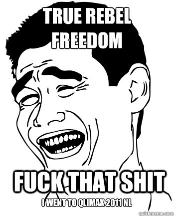 True rebel freedom Fuck that shit I went to Qlimax 2011 NL  