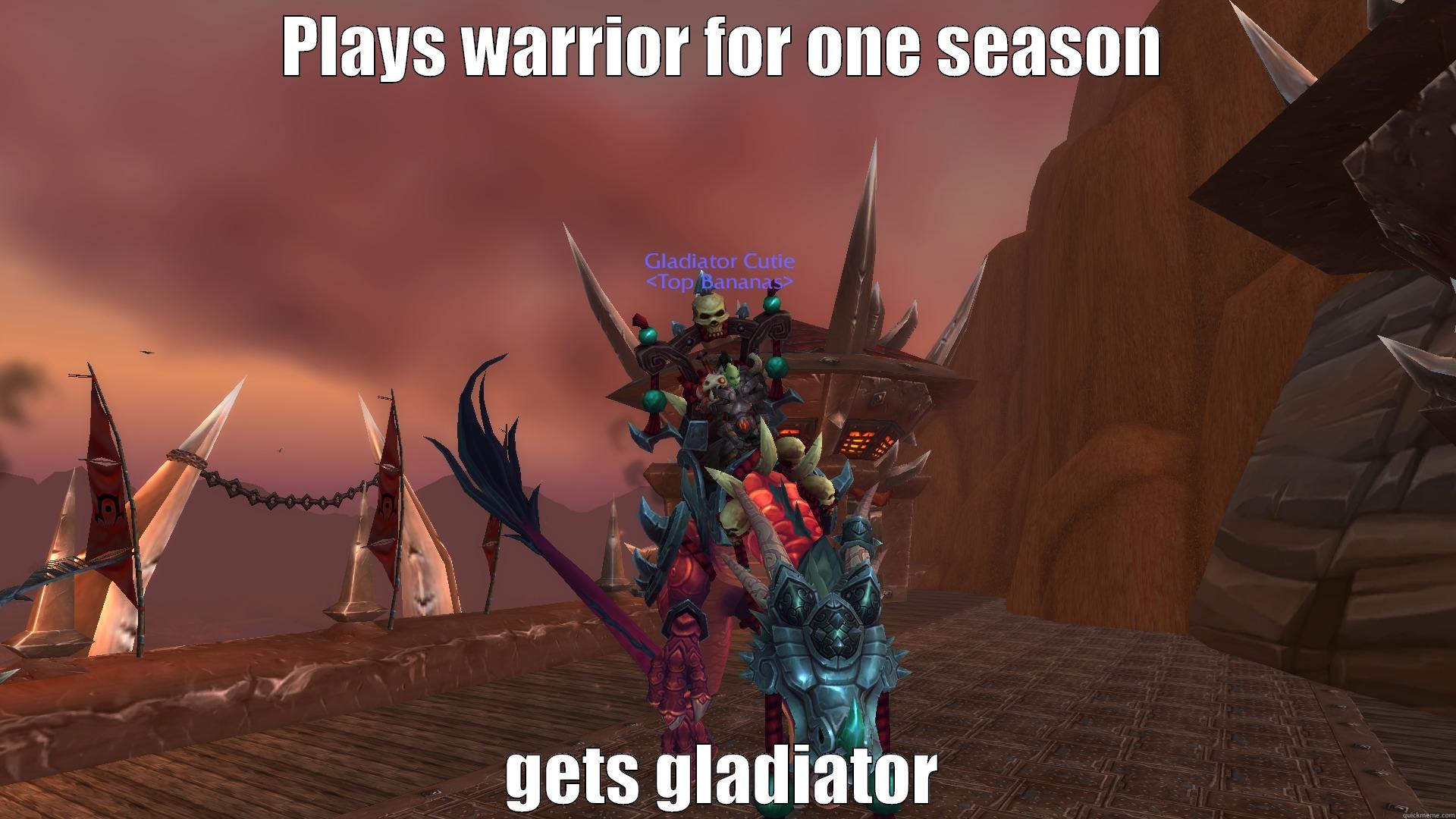 PLAYS WARRIOR FOR ONE SEASON GETS GLADIATOR Misc