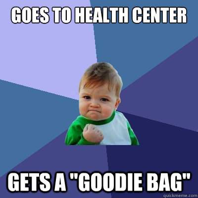 Goes to health center Gets a 