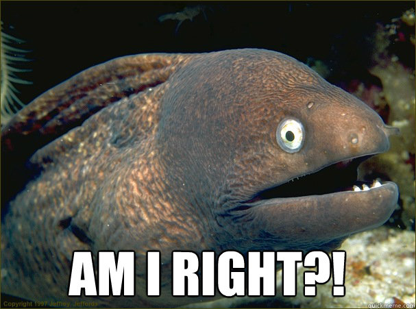  am i right?!  Bad Joke Eel