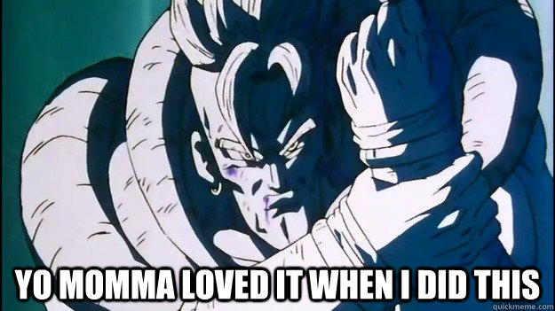  Yo momma loved it when I did this  Dragon Ball Meme - Android 16 fist