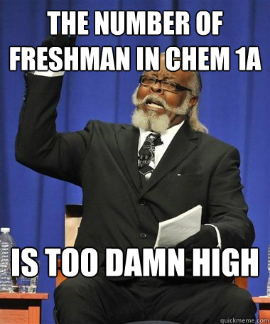 the number of freshman in chem 1a is too damn high  Rent Is Too Damn High Guy