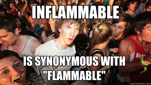 inflammable is synonymous with 